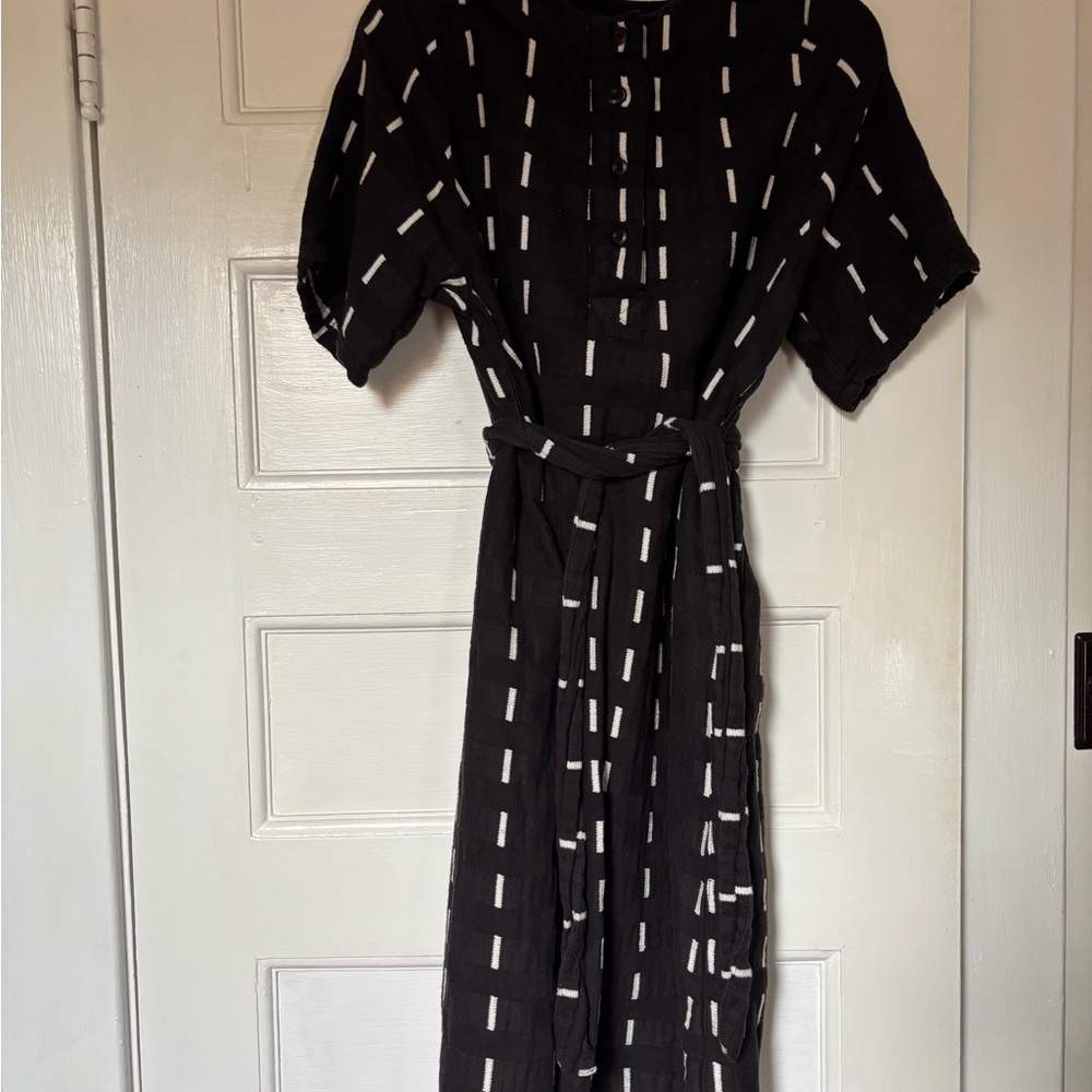 Ace & Jig Button Front Tie Waist Midi Dress